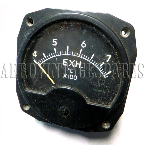 6A/1825 De Havilland Vampire, ex MOD military electrical spares and aircraft spare parts.  Exhaust gas temperature gauge. Appears unused and in perfect visual condition but will need to be thoroughly checked before using in a flying aircraft. The vampire used various versions of this gauge so please check it is what you are expecting.