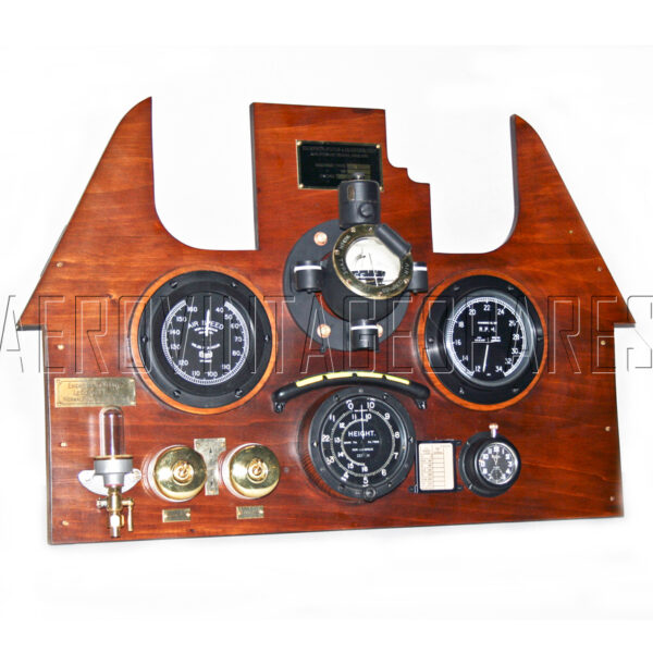 This is a Sopwith Camel replica panel that is built largely from new made parts that we manufacture.  Currenlty our of stock but we can make to order.  To make such a panel from nothing is possible, though the compass is a challenge to make that we have yet to tackle.  See the various Sopwith Pup and Camel items that we can offer below and if you dont see what you need, let us know. We will see if we can help.