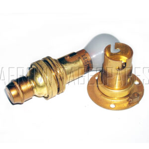 5C/278 - Spitfire Wing tip lamp bulb holder  Ref. 5C/278 - brass bulb holder with round flange. (less bulb)  Please note: Item pictured with 5C/785 (knurled socket) not included in this price.